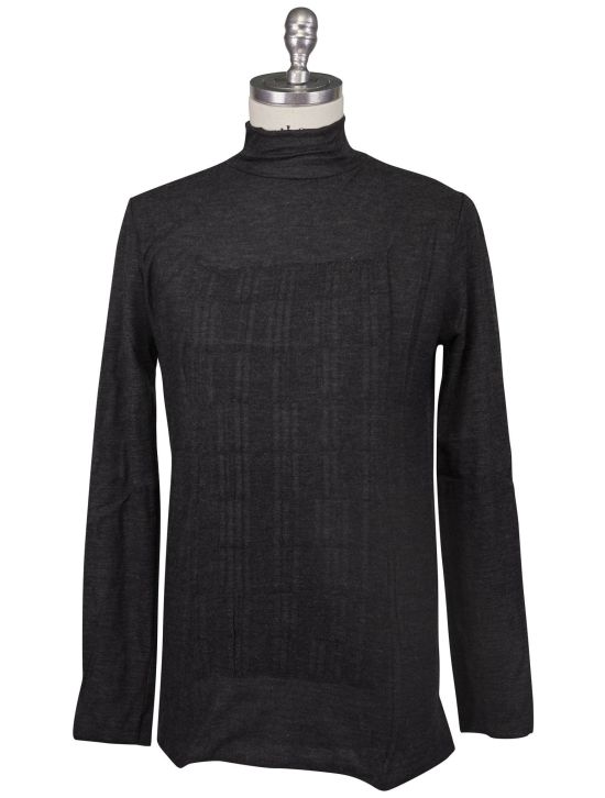 Kiton Kiton Knt Black Gray Cashmere Silk Sweater Turtle Neck Gray 000