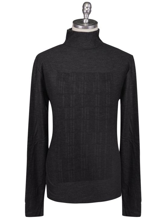Kiton Kiton Knt Gray Wool Cashmere Sweater Turtle Neck Gray 000