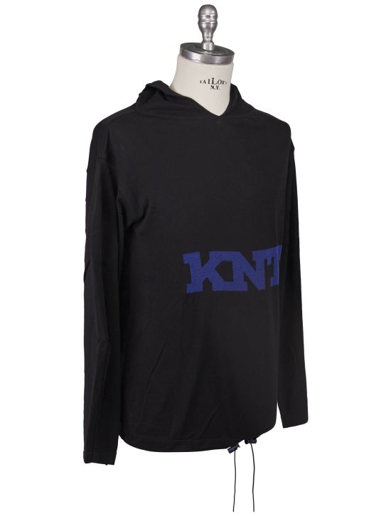 KNT Kiton Knt Blue Black Cotton Sweater Blue / Black 001