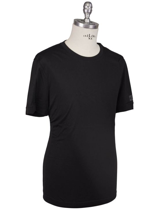 KNT Kiton Knt Black Cotton T-shirt Black 001