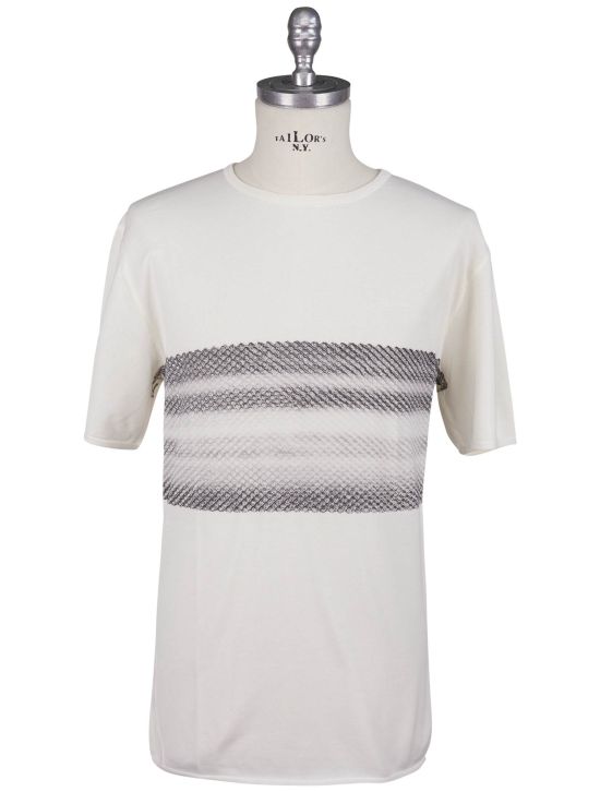 Kiton Kiton Knt White Gray Cotton T-Shirt White / Gray 000