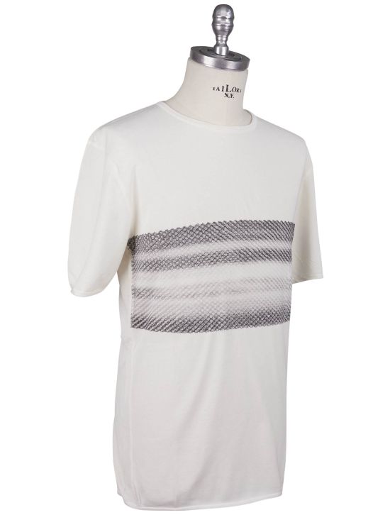 Kiton Kiton Knt White Gray Cotton T-Shirt White / Gray 001