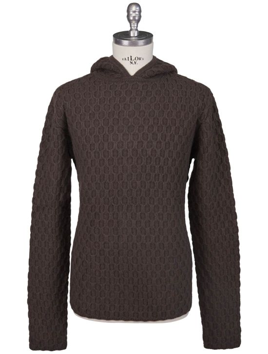 KNT Kiton Knt Black Wool Cashmere Sweater Brown 000