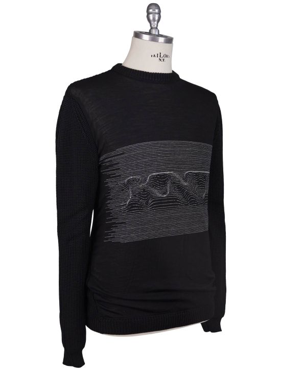 KNT Kiton Knt Brown Cashmere Wool Sweater Turtle Neck Black 001