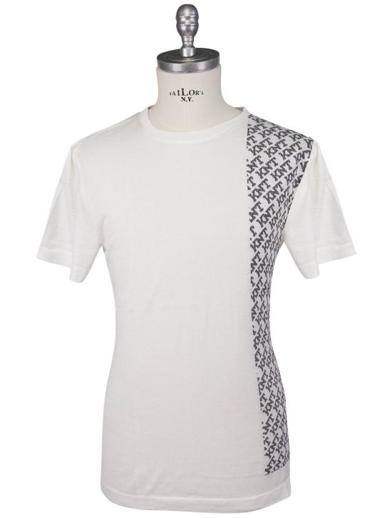 KNT Kiton Knt Black White Cotton T-Shirt Black / White 000