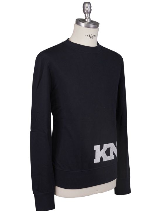 Kiton Kiton Knt Blue Cotton PL Sweater Crewneck Blue 001