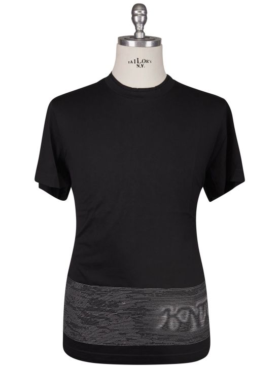 Kiton Kiton Knt Black White Cotton T-Shirt Black / White 000