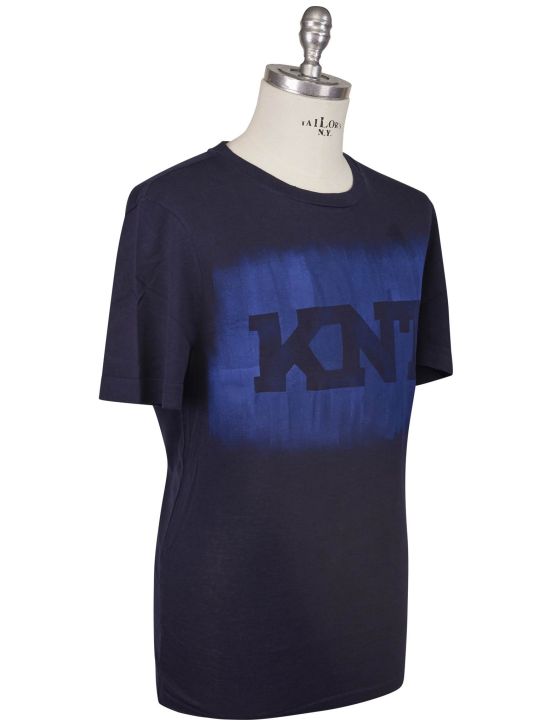 KNT Kiton Knt Blue Cotton T-Shirt Blue 001