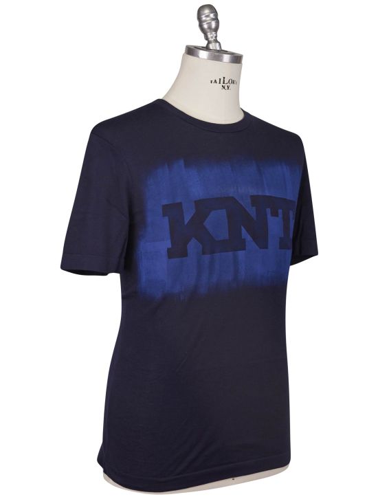 KNT Kiton Knt Blue Cotton T-Shirt Blue 001