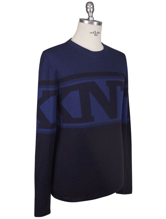 Kiton Kiton Knt Blue Wool Cashmere Sweater Crewneck Blue 001