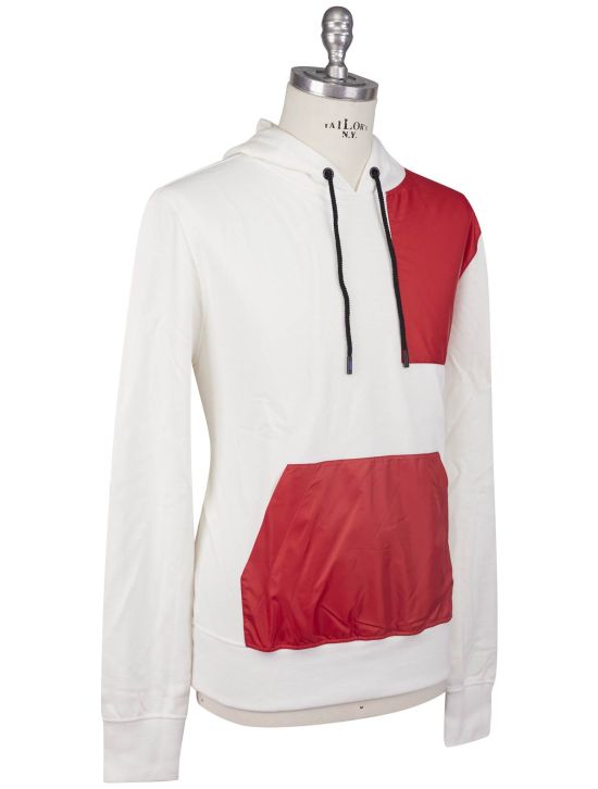 Kiton Kiton Knt White Red Cotton Sweater White / Red 001