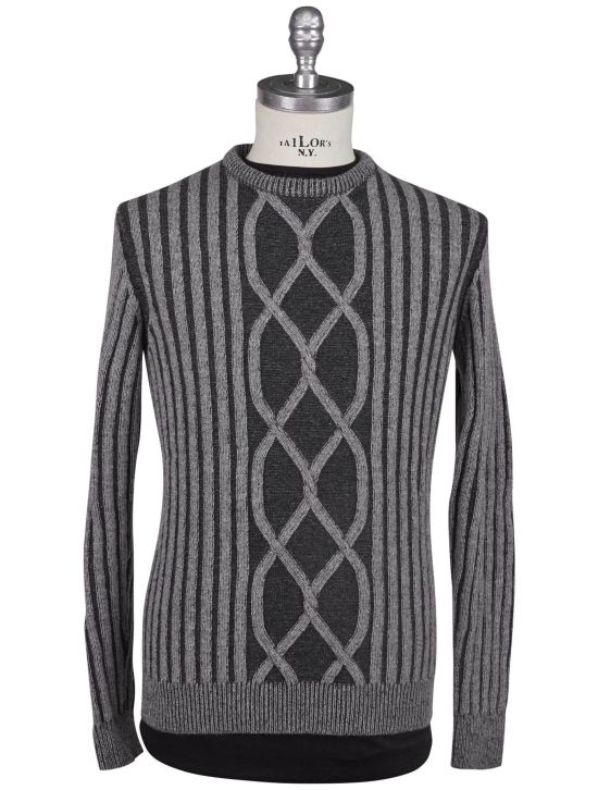 KNT Kiton Knt Gray Virgin Wool Cashmere Sweater Crewneck Gray 000