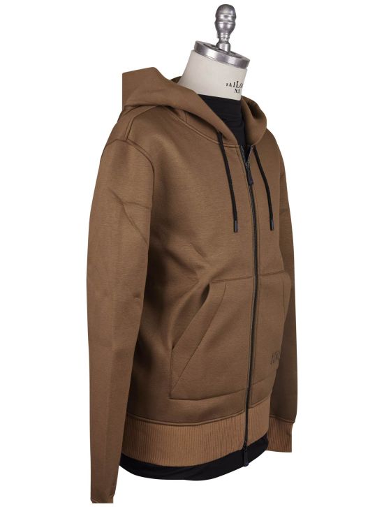 Kiton Kiton Knt Brown Viscose EA Sweater Full Zip Brown 001