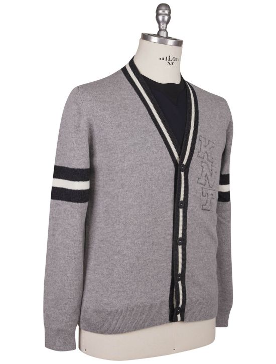 Kiton Kiton Knt Gray Virgin Wool Cashmere Sweater Cardigan Gray 001