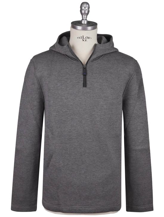Kiton Kiton Knt Gray Viscose EA Sweater Half Zip Gray 000