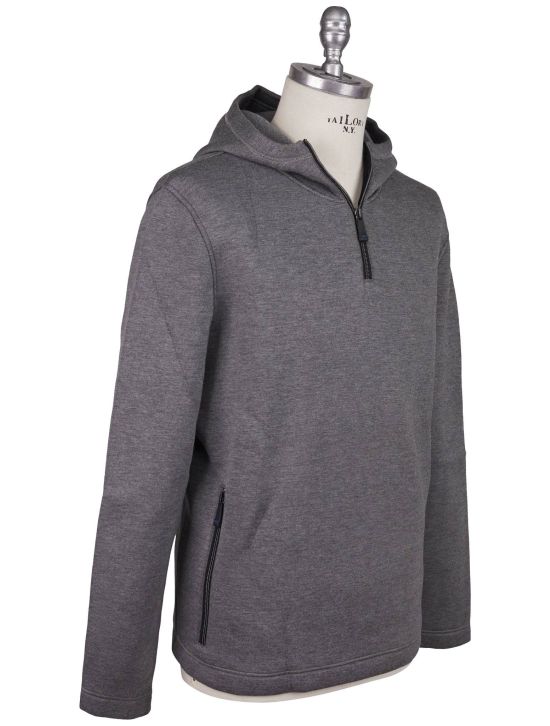 KNT Kiton Knt Gray Viscose EA Sweater Half Zip Gray 001