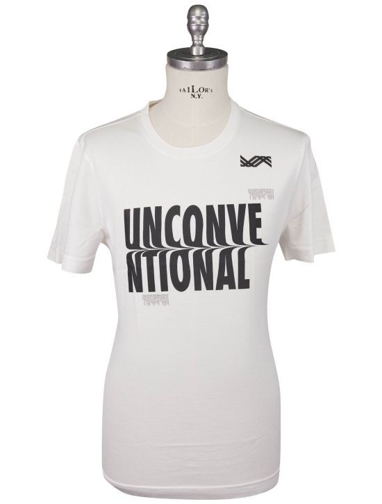 KNT Kiton Knt White Black Cotton T-Shirt White / Black 000