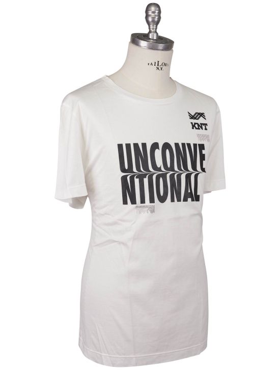 Kiton Kiton Knt White Black Cotton T-Shirt White / Black 001
