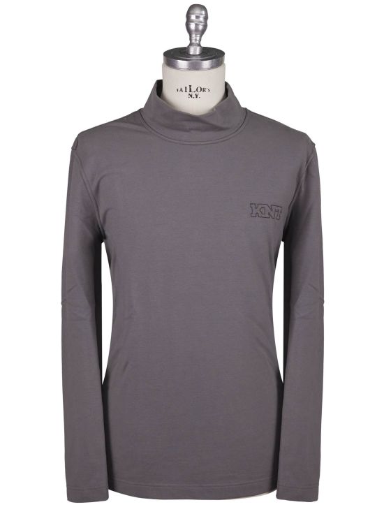 KNT Kiton Knt Gray Cotton EA Sweater Half Zip Gray 000