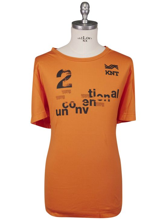 KNT Kiton Knt Orange Cotton T-Shirt Orange 000