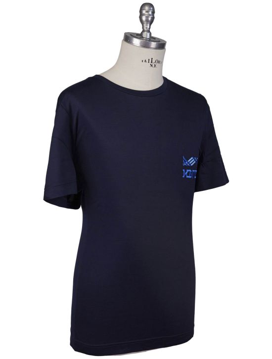Kiton Kiton Knt Blue Cotton T-Shirt Blue 001