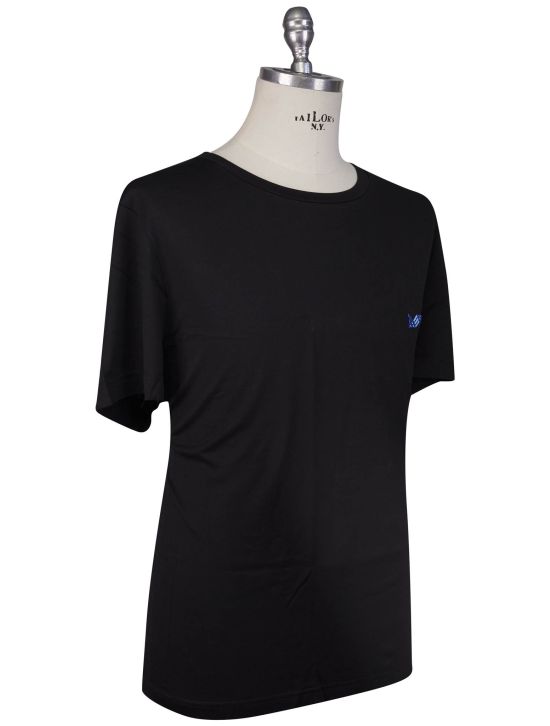 Kiton Kiton Knt Black Cotton T-Shirt Black 001