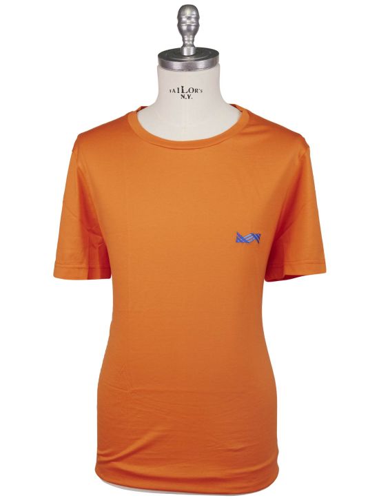 KNT Kiton Knt Orange Cotton T-Shirt Orange 000