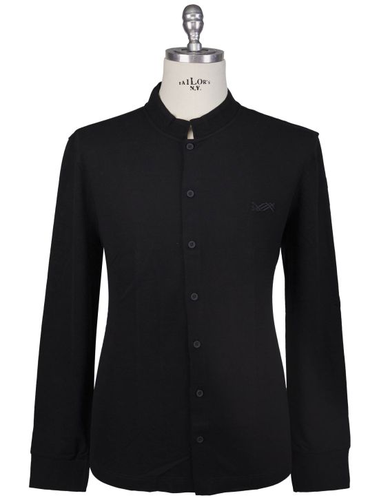 KNT Kiton Knt Black Cotton Silk Shirt Black 000