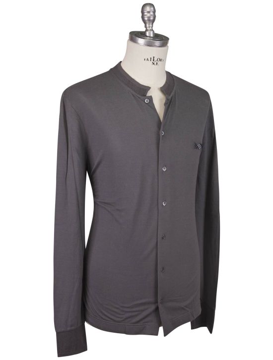 KNT Kiton Knt Gray Cotton Silk Shirt Gray 001