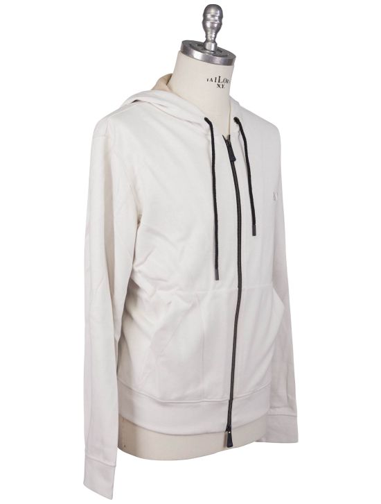 Kiton Kiton Knt White Cotton PL Sweater Full Zip White 001