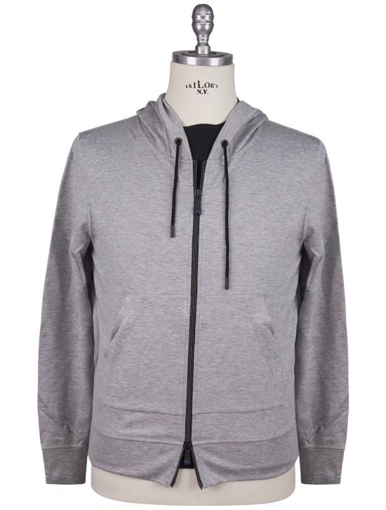 KNT Kiton Knt Gray Viscose EA Sweater Full Zip Gray 000