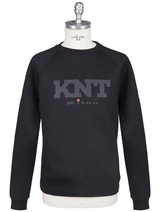 KNT Kiton Knt Black Viscose EA Sweater Crewneck Black 000