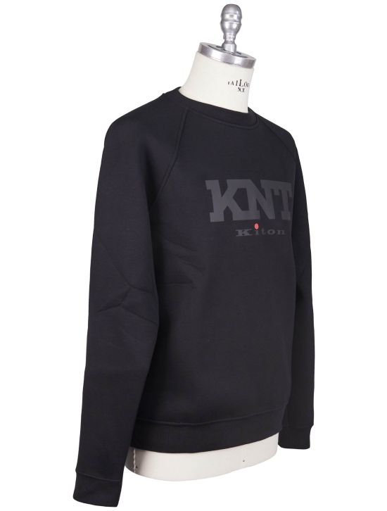 KNT Kiton Knt Black Viscose EA Sweater Crewneck Black 001