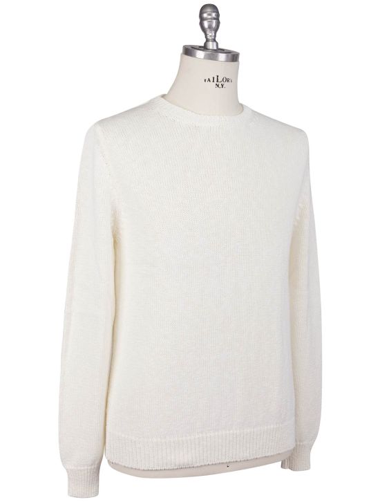 Kiton Kiton Knt White Cotton Linen Sweater Crewneck White 001