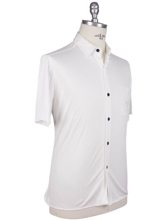 KNT Kiton Knt White Cotton Shirt White 001