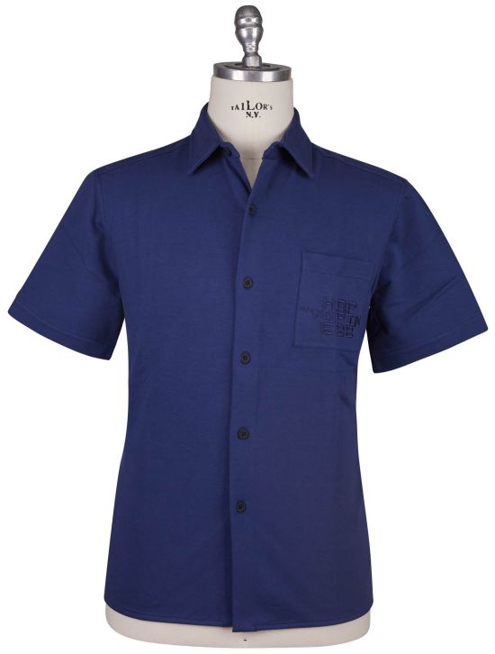 KNT Kiton Knt Blue Cotton EA Shirt Blue 000
