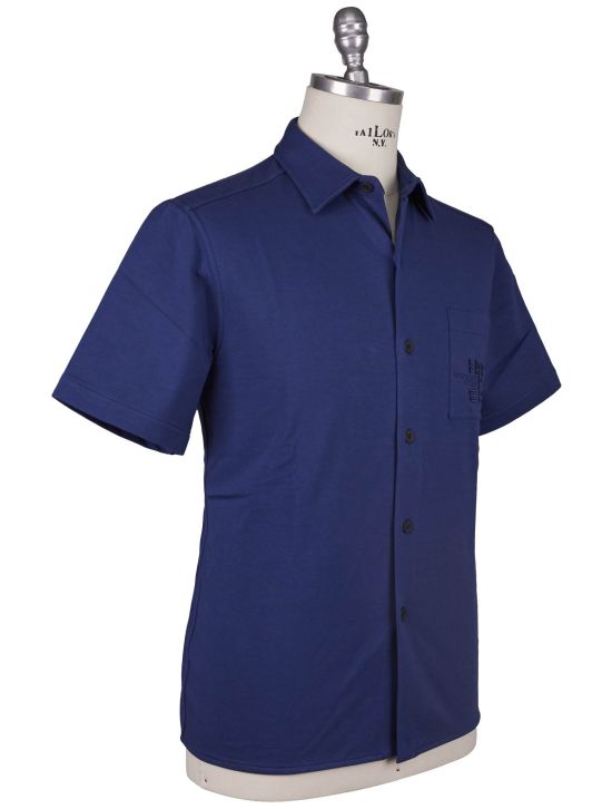 Kiton Kiton Knt Blue Cotton EA Shirt Blue 001