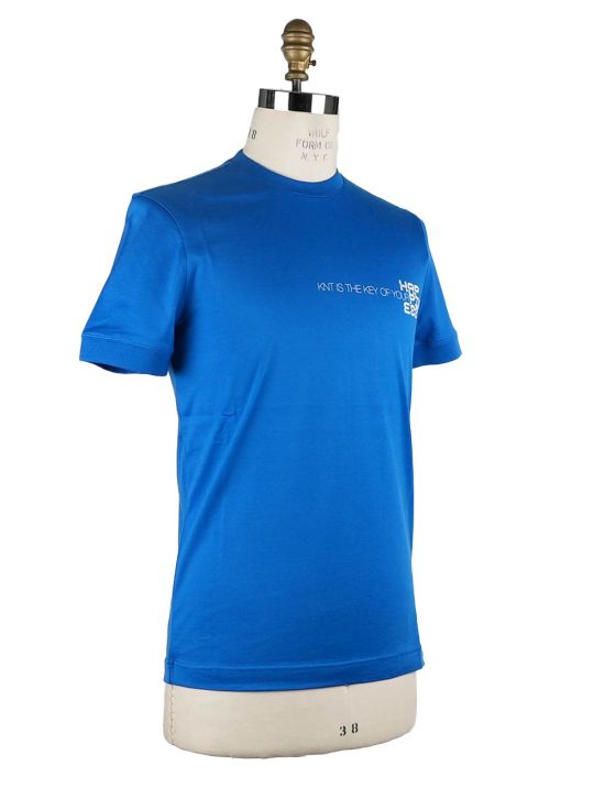KNT KNT Kiton Blue Cotton T-Shirt Blue 001