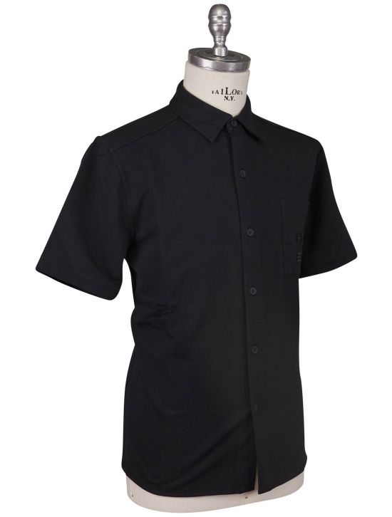 KNT Kiton Knt Black Cotton Ea Shirt Black 001