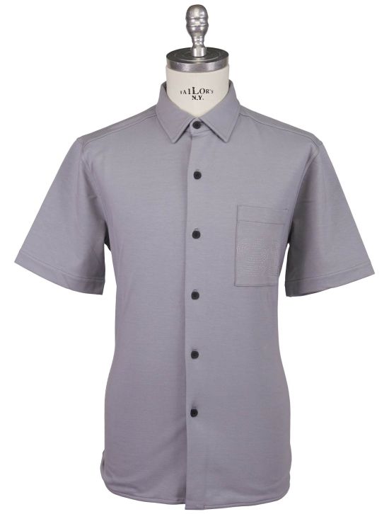 KNT Kiton Knt Gray Cotton EA Shirt Gray 000