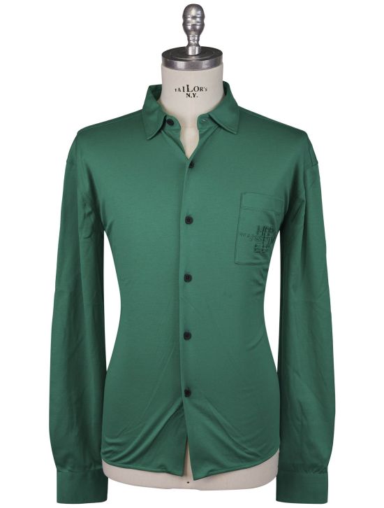KNT Kiton Knt Green Cotton Shirt Green 000