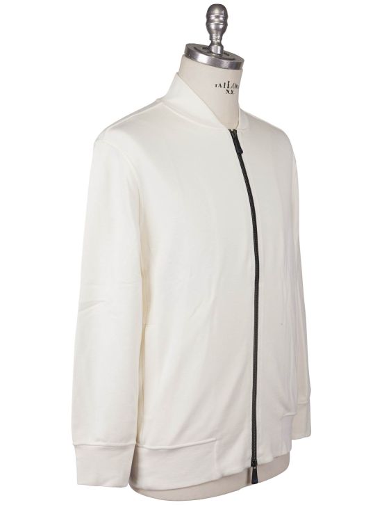 Kiton Kiton Knt White Viscose EA Sweater Full Zip White 001