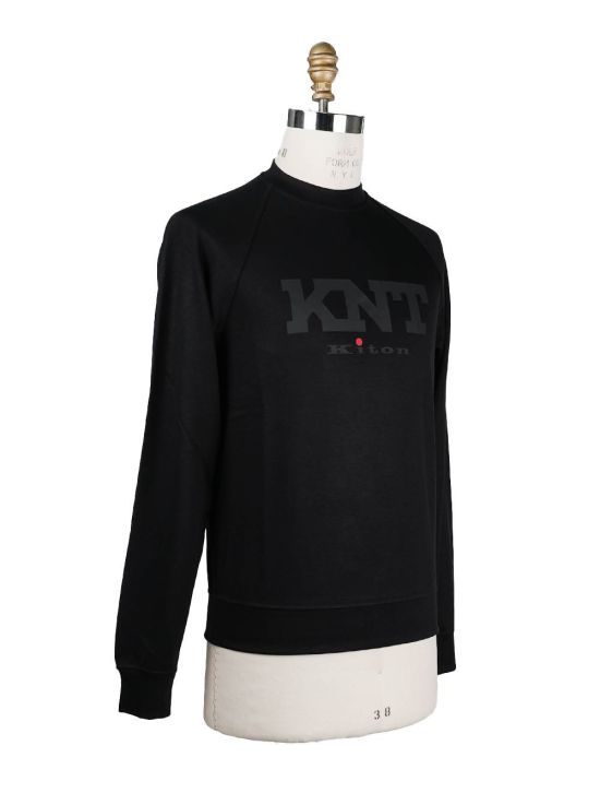 KNT KNT Kiton Black Viscose Ea Sweater Crewneck Black 001