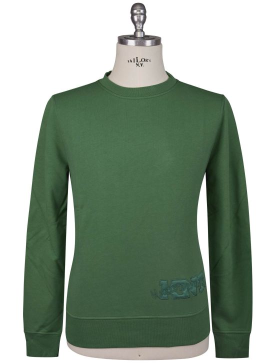 Kiton Kiton Knt Green Cotton Sweater Crewneck Green 000