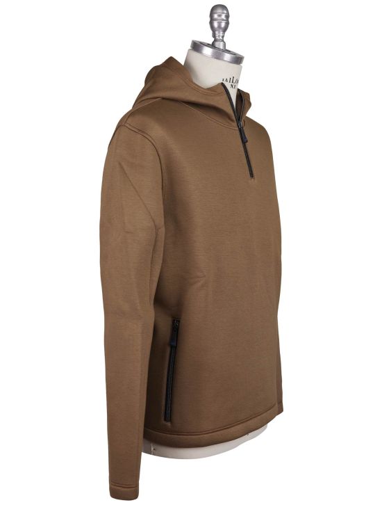 Kiton Kiton Knt Brown Viscose EA Sweater Half Zip Brown 001
