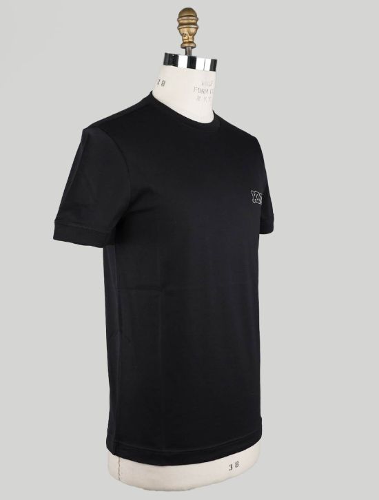 KNT KNT Kiton Black Cotton T-Shirt Black 001