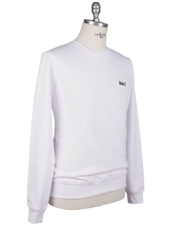 KNT Kiton Knt White Cotton Sweater Crewneck White 001