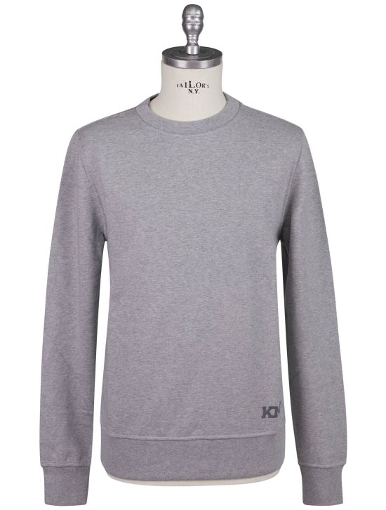 KNT Kiton Knt Gray Cotton Sweater Crewneck Gray 000
