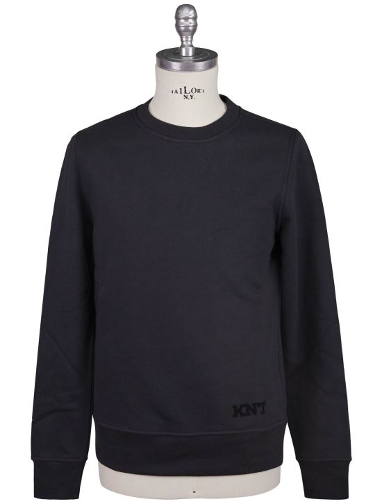 KNT Kiton Knt Black Cotton Sweater Crewneck Black 000