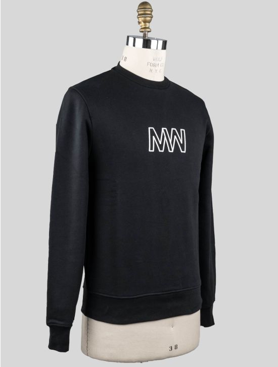 KNT KNT Kiton Black Cotton Sweater Crewneck Black 001